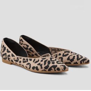 NWOT Leopard-Print VIVAIA D’ORSEY Pointed Toe Flats - Beige/Black 11M (42)